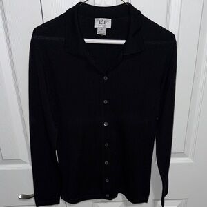Elegant Black Button-Down Sweater for Women